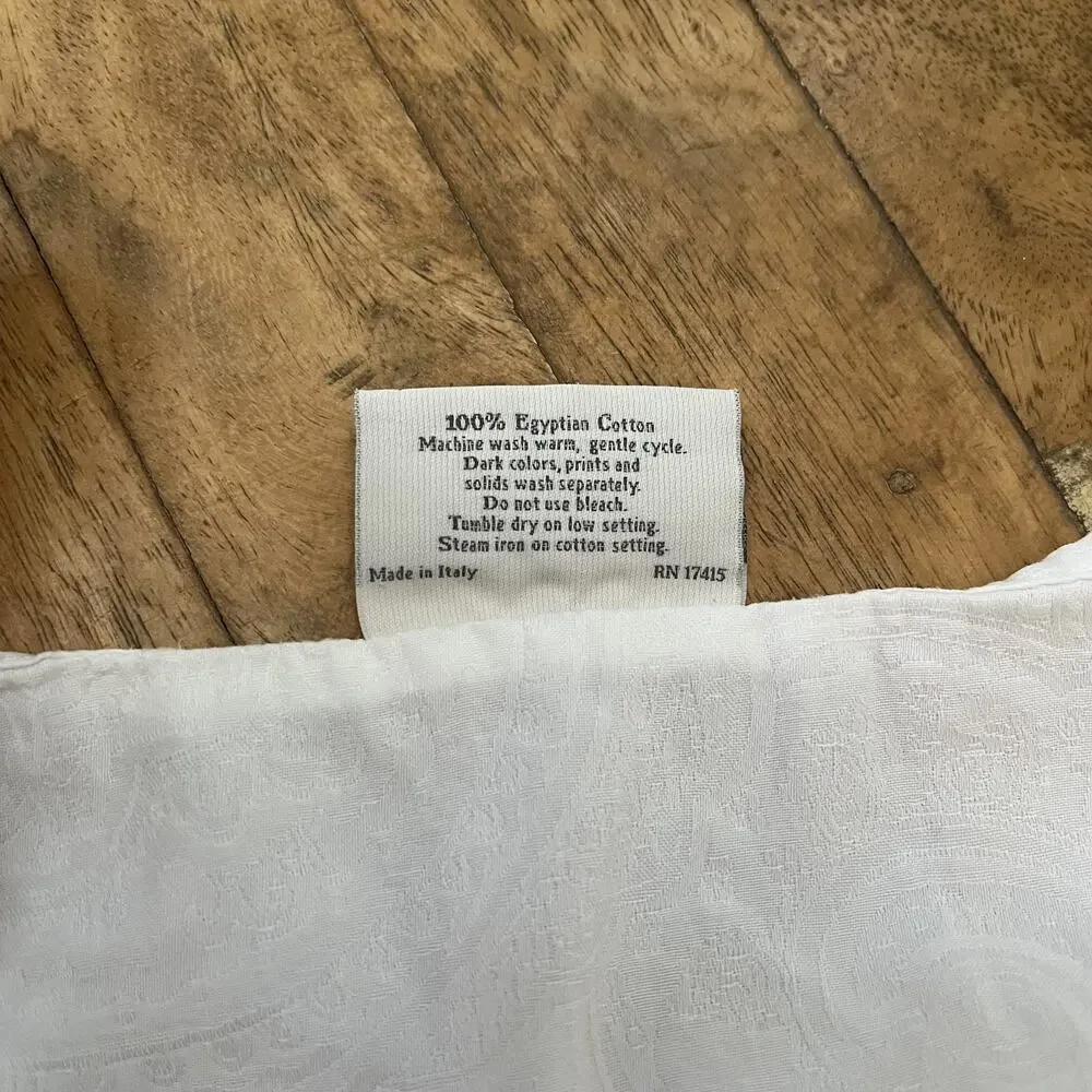 Sferra White Paisley Flat Sheet 102